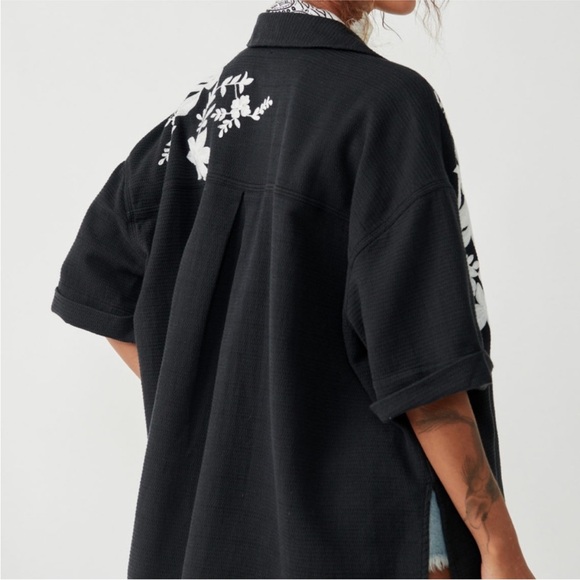 FREE PEOPLE Embroidered Flower Top - Picture 3 of 4